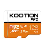 KOOTION Carte Micro SD 128 Go Carte Mémoire UHS-3 Vitesse jusqu'à 85 m/s,TF Micro SDXC, T-Flash V30, U3,A1 pour Drone/Dash Cam/Camera/Phone/Nintendo-Switch/PC/Tablet