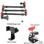 Bras articulé magique pour caméra d'action GoPro,support de pince de caméscope,support de caméra Web,studio photo,32 "",Hot - Type Arm W ClampB W Clip