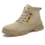 SHOULIEER Hiver Militaire Bottes décontractées Hommes Chaussures de randonnée en Plein air Force spéciale désert Bottes de Combat Tactiques Beige 38