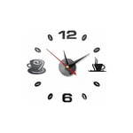 Einemgeld - 3D Bricolage Mur Horloge, 2PCS diy Grande Horloge Murale, sans Cadre Grande Horloge Murale 3D Miroir Autocollant Metal Silencieuse