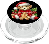 Chiot mignon en bonnet de noel avec biscuit au pain d'épice PopSockets PopGrip pour MagSafe