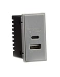 Double USB A+C (3.1A) Module 25 x 50mm - Gris