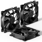 Ventilateur PC 120mm pour Ventilateur PC D'Ordinateur Ultra Silencieux, 3 Pack- Noir (12BK3-3)