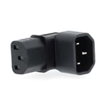 Nedis Extension Plug | IEC-320-C13 | IEC-320-C14 | Vinklat 90° | Nickelplaterad | PVC | Svart | Låda | 1 st