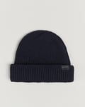 Gloverall Fisherman Lambswool Beanie Navy