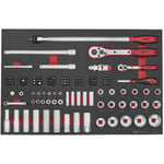 Teng Tools Hylsnyckelsats 126 delar med 1/4 tum och 1/2 fyrkantsfäste TTESK126 HYLSNYCKELSATS EVA &