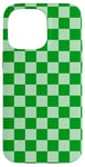 Coque pour iPhone 14 Pro Max Damier vert à carreaux