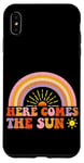 Coque pour iPhone XS Max Here Comes The Sun Style rétro arc-en-ciel