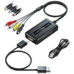 Convertisseur 2 En 1 Rca/S-Vidéo Vers Hdmi Avec Commutateur Ouptut 720p/1080p, Convertisseur Svideo Vers Hdmi, Composite Av Vers Hdmi Compatible Avec Vhs/Dvd/Stb/N64/Ps2/Wii