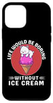 Coque pour iPhone 12 mini Ours polaire Kawaii La vie serait ennuyeuse sans crème glacée