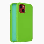 Coque iPhone 13 Mini Silicone Semi-rigide Finition Soft-touch vert