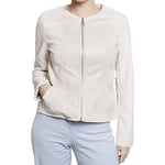 QUEEN HELENA Veste en Simili Cuir Coréen Veste Courte Veste Légère Casual Biker Femme Y3002, beige, L