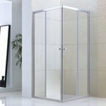 Sanipro Dusjhjørne Emma Rett - Safe Laminert Glass Krom / 90x90cm