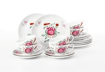 Seltmann Weiden 4052212141787 Service à thé 18 pièces, petite tasse, tasse à thé 0,14 l, soucoupe 13,5 cm, 6 assiettes à pain 16 cm, porcelaine