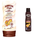 Hawaiian Tropic - Lotion Solaire Hydratante - Silk Hydration - SPF30, 180 ml & Brume Huile Solaire SPF30 180 ml