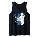 Scottish Pride Bagpipes Silhouette Map Tank Top