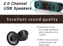 USB Computer Speaker,Wired Mini Soundbar Speaker,Laptop Stereo Speaker with for