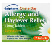 7 TABLETS - HAYFEVER & ALLERGY RELIEF - LORATADINE 10mg URTICARIA - ITCHY R