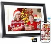 FamBrow Cadre Photo Numérique 10,1 Pouces WiFi, IPS HD écran Tactile Cadre Photo Électronique, Stockage 16GB+Carte 32GB, Partager des Photos/Vidéos Instantanément Via APP