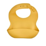 THERMOBABY - Bavoir En Silicone - Bavoir Bebe Avec Récupérateur - Bavoir Souple - Bavoir Ajustable Et Facile à Nettoyer - Jaune Miel