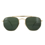 Ray-Ban Unisex Sunglasses Marshal 3648 001 Gold Green G-15 Metal - One Size