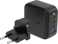 Energea Lader Energea Lader. Nettverk. 1Xusb+3Xusb-C Pd-Pps-Qc 3.0 100W 3C1a Svart/Svart Us+Eu Travelite Gan100