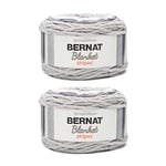 Bernat Couverture Stripes Grey Matters Lot de 2 paquets de 300 g – Polyester – 6 super volumineux – 200 m – Tricotcrochet