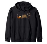 Sherlock Holmes - Deer Stalker Magnifying Glass Pipe Mystery Zip Hoodie