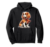 Cavalier King Charles Spaniel Dog Scarf Pumpkin Thanksgiving Pullover Hoodie