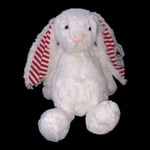 Jellycat “I am Medium Bashful Candy Stripe Bunny” Rare Soft White Rabbit & Tags