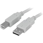 Adnauto - Cable usb 2.0 usb a prise male usb b prise male 5m - Gris clair