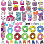 40st/ set Barbie Docka Kläder Baddräkter Bikini Tillbehör För Barbie Doll Skor Stövlar Skateboard För Barbie Doll Accessoarer