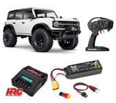 Traxxas 92076-4 TRX-4 2021 Ford Bronco 1/10 Robot Tqi + 3S Jeu Blanc