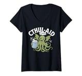 Womens Cthulhu R'lyeh Cthulhu Mythos Sea Creature Horror Tentacle V-Neck T-Shirt