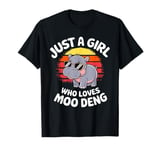 Just A Girl Who Loves Moo Deng Funny Cute Baby Hippo Viral T-Shirt