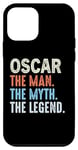 Coque pour iPhone 12 mini Oscar The Legend Name Personnalisé Cute Idea Homme Vintage