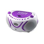 Metronic 477112 Radio / Lecteur CD / MP3 Portable Pop Purple avec Port USB - Violet