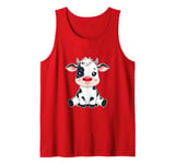 Red Cow Nose Funny Day 2024 Red Cow Nose Kids Girls Tank Top