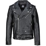 URBAN 5884 Veste en Cuir pour Homme Perfecto, Cuir de Vachette Souple et Durable, Blouson Style Motard pour Homme, Noir, L