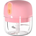 Mini Hachoir Électrique Usb Robot Culinaire Portable Sans Fil Étanche, Oignons de Légumes Fruits Ail Tcut, 250 Ml Rose