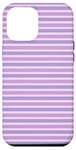 Coque pour iPhone 12 Pro Max Lilas Mauve Rayé Esthétique Girly Preppy Purple Stripes