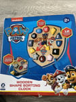 Paw Patrol Wooden puzzle Clock Shape Sorter Pre School Educational  Wood Toy