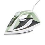 Morphy Richards Steam Flow Turbo Steam Iron, Ceramic Soleplate, 35g/ Min Steam Output, Variable Steam, Temperature Controls, Anti-Scale & Drip, 450ml Water Tank, 2400W, Green/Grey, 302010