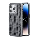 Dqtaoply for iPhone 14 Pro Max Case, Slim Shockproof Protection with Magnetic case Breathable Heat dissipation Phone Cover for iPhone 14 Pro Max - Grey