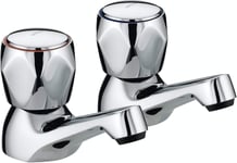 Bristan VAC 1/2 C MT Club Basin Taps with Metal Heads - Chrome Plated