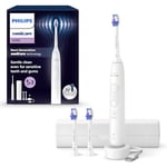 Philips Sonicare 6100 Electric Toothbrush, Sonic Toothbrush with 2 Brushing Modes and 3 Intensity Levels, Pressure Alert, EasyStart, SmarTimer and BrushPacer, Travel Case, White, Model HX7400/02