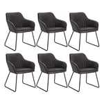 WOLTU Chaise de Salle à Manger Lot de 6, Moderne Chaise de Cuisine, Fauteuil scandinave, Chaise Coiffeuse, pour Salle de Séjour, Chambre à Coucher, Cuisine, en Velours et métal Gris BH140gr-6