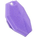 Alyvisun Brosse de Bain en Silicone avec Crochet et ventouse, Brosse pour le Corps [Exfolier et Masser en Douceur], Brosse de Douche pour Tous les Types de Peau (Violet)