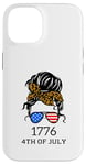 Coque pour iPhone 14 4 juillet 4 juillet avec imprimé guépard patriotique 2022