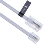 3M Rj11 À Rj45 Câble Ethernet Modem Data Téléphone Adsl Patch Lead Large Bande Haute Vitesse Bt L'Internet 6P4C À 8P8C Rallonge Compatible Avec Modem, Router, Fil Fixe (Blanc)